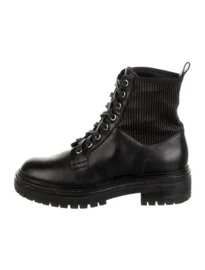 Pre-owned Gianvito Rossi Leather Combat Boots In Black