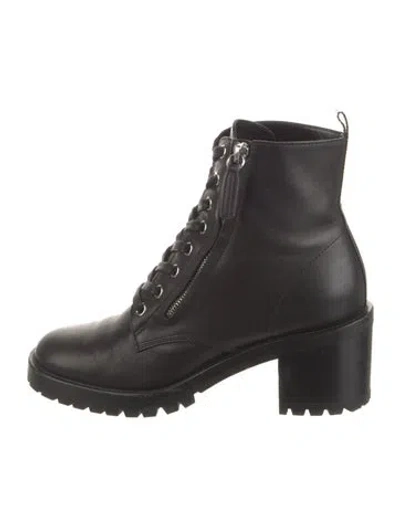 Pre-owned Gianvito Rossi Leather Combat Boots In Black