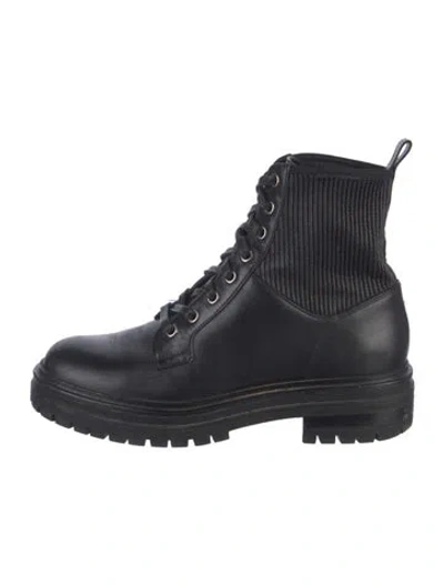 Pre-owned Gianvito Rossi Leather Combat Boots In Black
