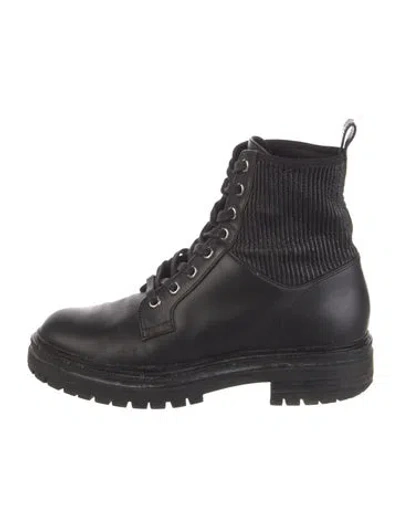 Pre-owned Gianvito Rossi Leather Combat Boots In Black