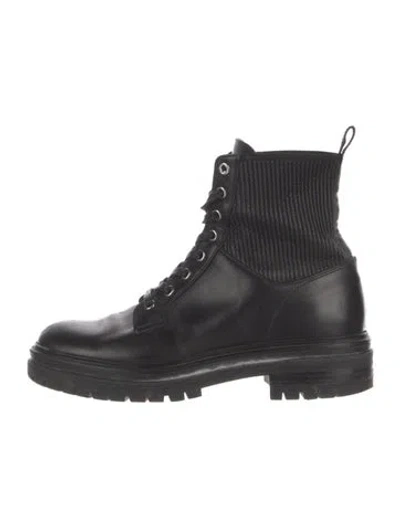 Pre-owned Gianvito Rossi Leather Combat Boots In Black