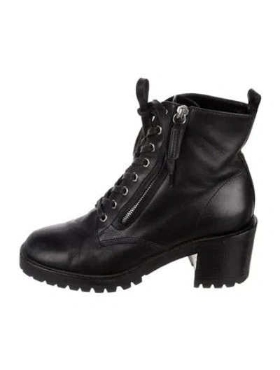 Pre-owned Gianvito Rossi Leather Combat Boots In Black