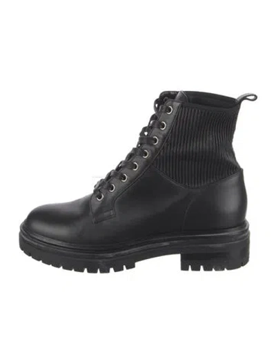 Pre-owned Gianvito Rossi Leather Combat Boots In Black