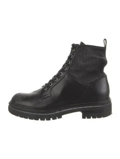 Pre-owned Gianvito Rossi Leather Combat Boots In Black