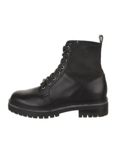 Pre-owned Gianvito Rossi Leather Combat Boots In Black