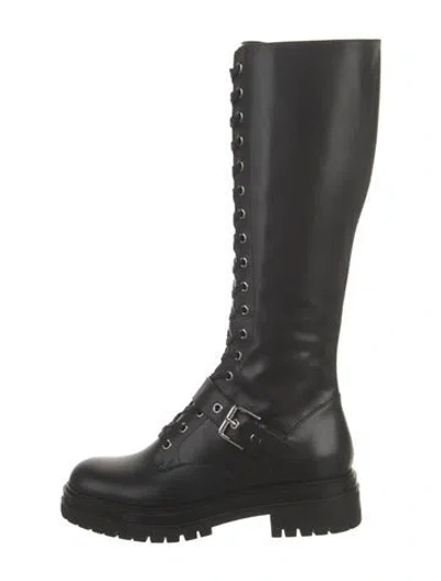 Pre-owned Gianvito Rossi Leather Combat Boots In Black