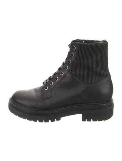 Pre-owned Gianvito Rossi Leather Combat Boots In Black