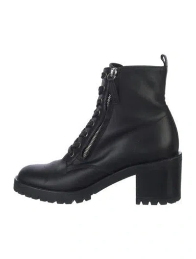 Pre-owned Gianvito Rossi Leather Combat Boots In Black