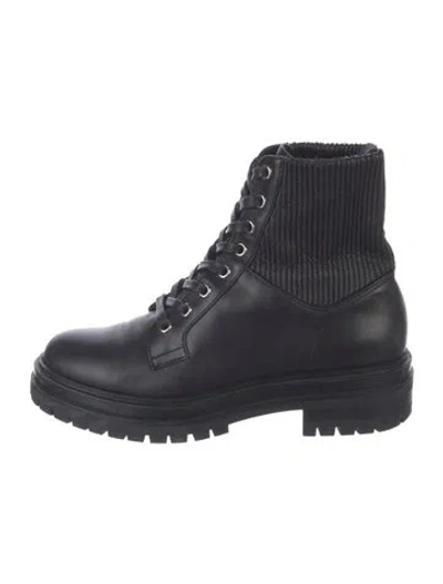 Pre-owned Gianvito Rossi Leather Combat Boots In Black