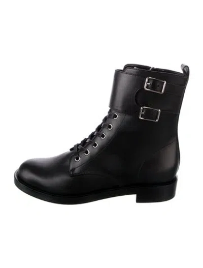 Pre-owned Gianvito Rossi Leather Combat Boots In Black