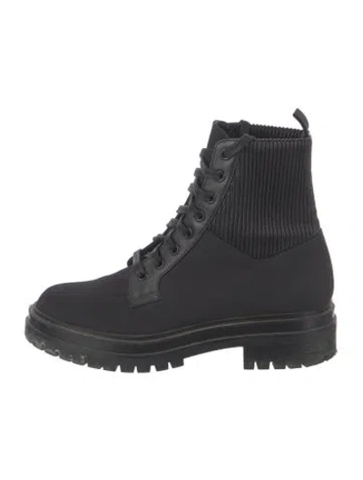 Pre-owned Gianvito Rossi Leather Combat Boots In Black