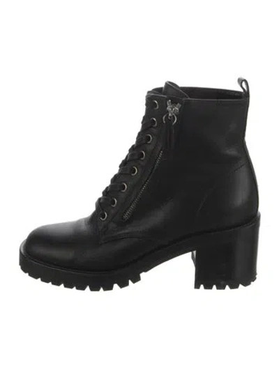 Pre-owned Gianvito Rossi Leather Combat Boots In Black