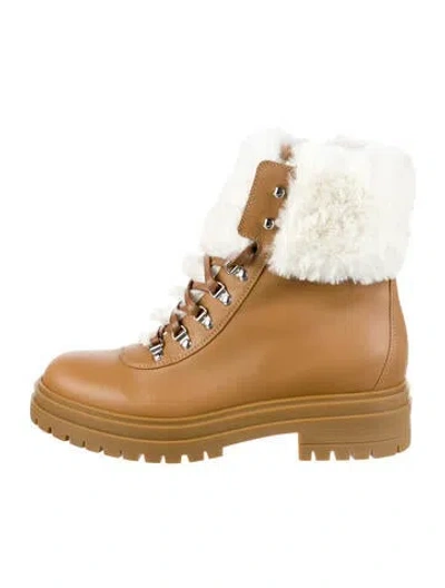 Pre-owned Gianvito Rossi Leather Combat Boots In Brown