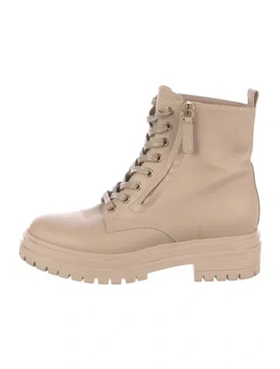Pre-owned Gianvito Rossi Leather Combat Boots In Neutral