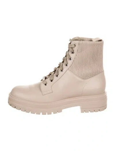 Pre-owned Gianvito Rossi Leather Combat Boots In Pink