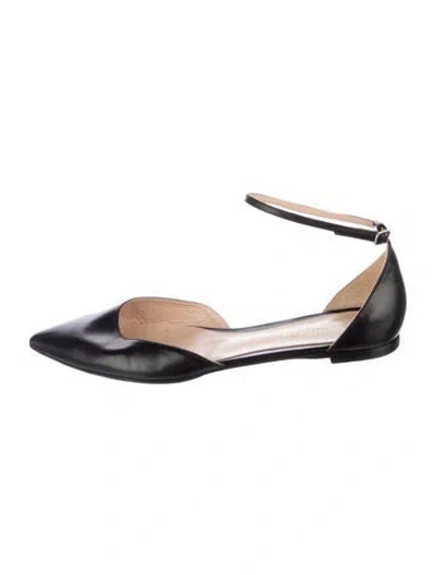 Pre-owned Gianvito Rossi Leather D'orsay Flats In Black