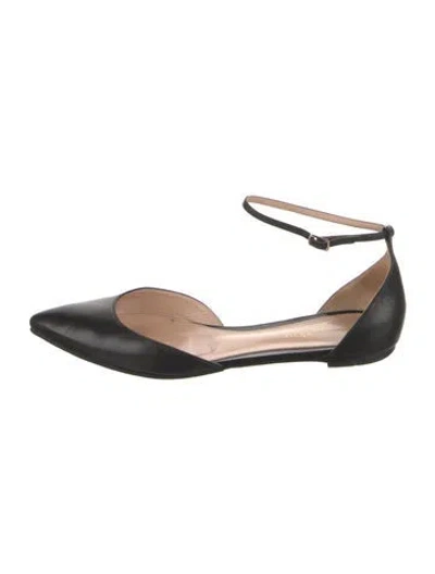 Pre-owned Gianvito Rossi Leather D'orsay Flats In Black