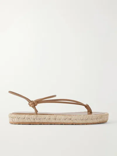 Gianvito Rossi Leather Espadrille Sandals In Neutral
