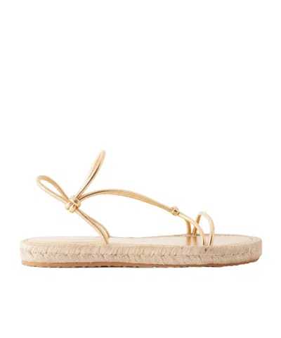 Gianvito Rossi Bali Metallic Leather Espadrille Sandals In Gold