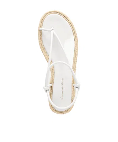 Gianvito Rossi Leather Espadrille Sandals In White
