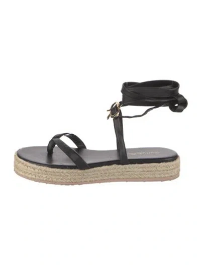 Pre-owned Gianvito Rossi Leather Espadrilles In Black