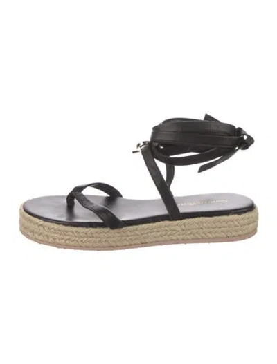 Pre-owned Gianvito Rossi Leather Espadrilles In Black