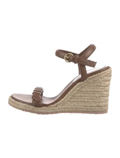 Pre-owned Gianvito Rossi Leather Espadrilles In Brown