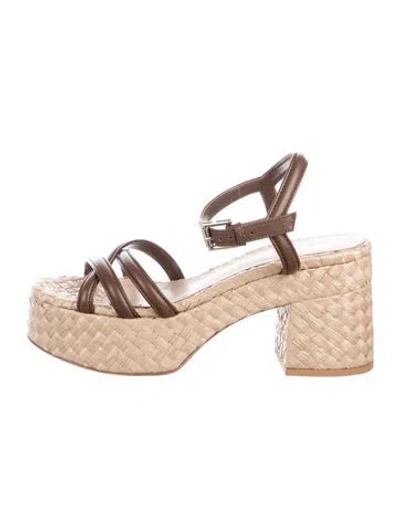 Pre-owned Gianvito Rossi Leather Espadrilles In Brown