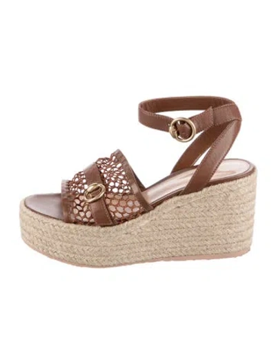Pre-owned Gianvito Rossi Leather Espadrilles In Brown