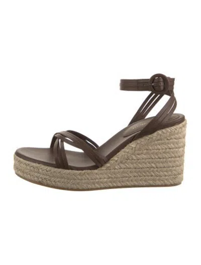 Pre-owned Gianvito Rossi Leather Espadrilles In Brown/neutrals