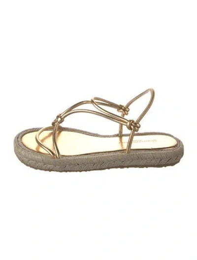 Pre-owned Gianvito Rossi Leather Espadrilles In Gold/metallic