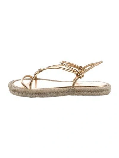Pre-owned Gianvito Rossi Leather Espadrilles In Gold/metallic
