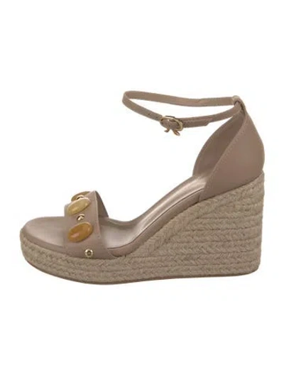 Pre-owned Gianvito Rossi Leather Espadrilles In Neutrals