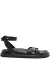 Gianvito Rossi Black Nappa Leather Lianne Sandals In Black