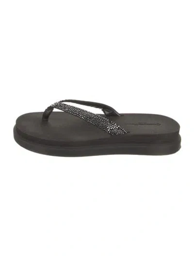 Pre-owned Gianvito Rossi Leather Flip Flops In Black