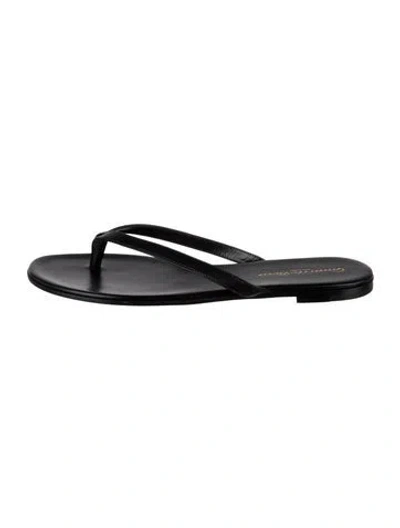 Pre-owned Gianvito Rossi Leather Flip Flops In Black