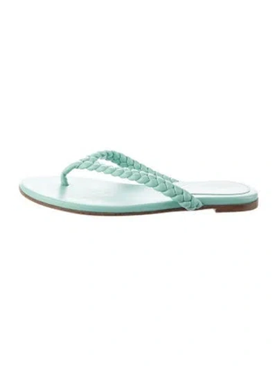 Pre-owned Gianvito Rossi Leather Flip Flops In Blue