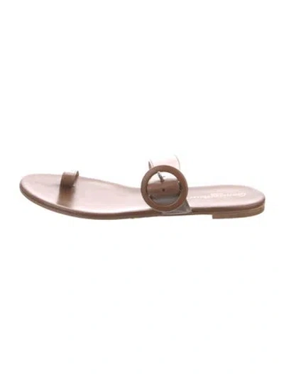 Pre-owned Gianvito Rossi Leather Flip Flops In Brown