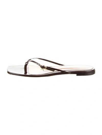 Pre-owned Gianvito Rossi Leather Flip Flops In Brown
