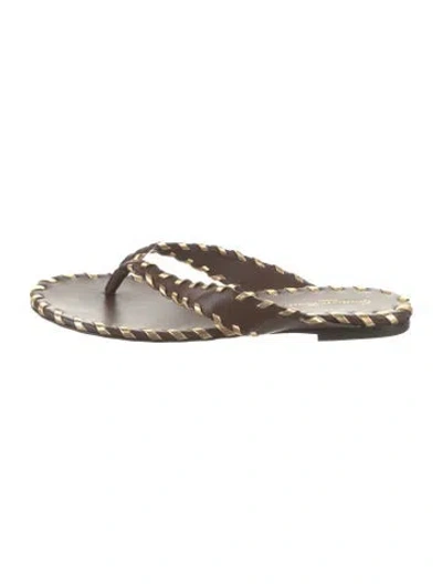 Pre-owned Gianvito Rossi Leather Flip Flops In Brown