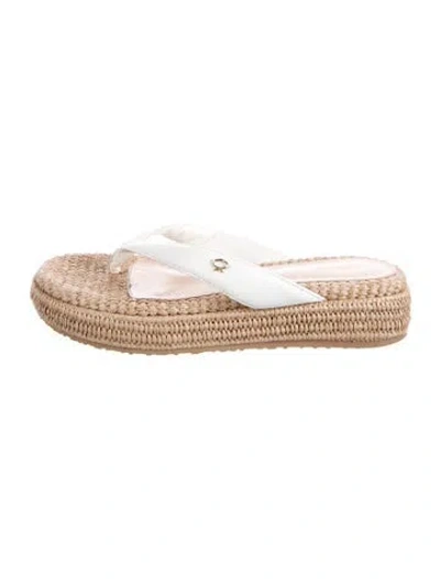 Pre-owned Gianvito Rossi Leather Flip Flops In Gold