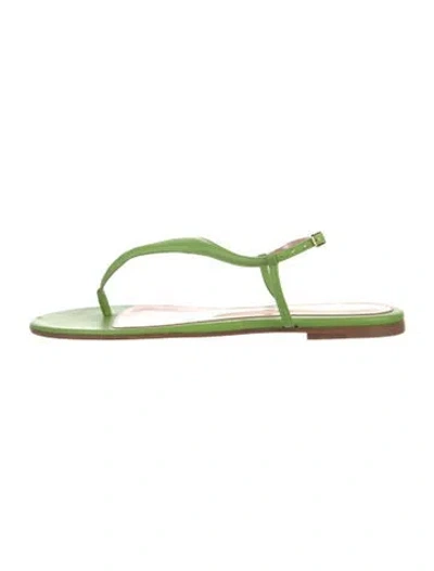 Pre-owned Gianvito Rossi Leather Flip Flops In Green