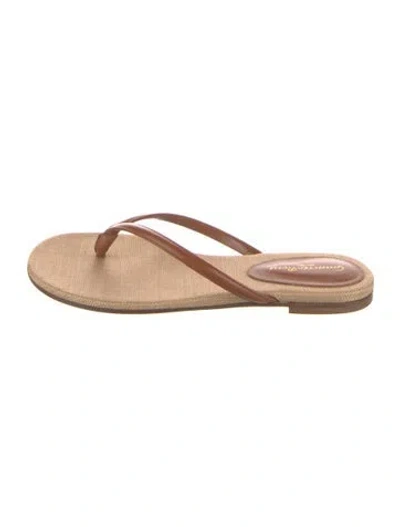 Pre-owned Gianvito Rossi Leather Flip Flops In Neutrals
