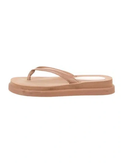 Pre-owned Gianvito Rossi Leather Flip Flops In Neutrals