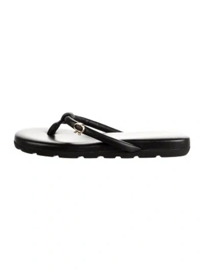 Pre-owned Gianvito Rossi Leather Flip Flops W/ Tags In Black/white