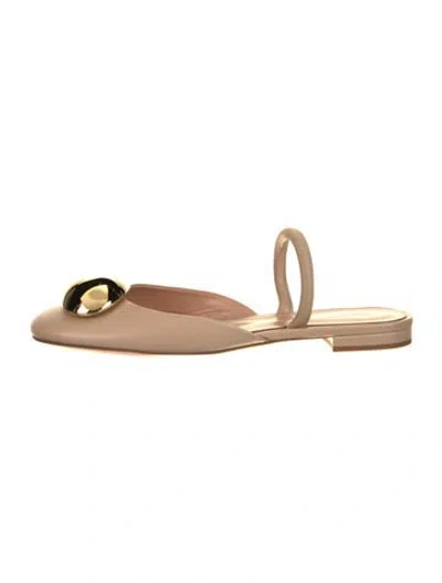 Pre-owned Gianvito Rossi Leather Floral Print Mules In Neutral