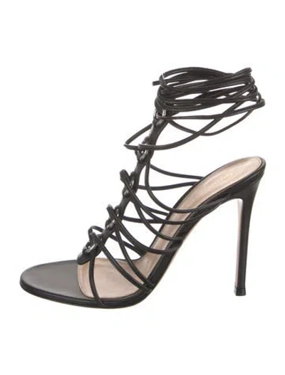 Pre-owned Gianvito Rossi Leather Gladiator Sandals In Black