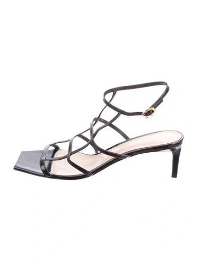 Pre-owned Gianvito Rossi Leather Gladiator Sandals In Black
