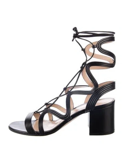 Pre-owned Gianvito Rossi Leather Gladiator Sandals In Black