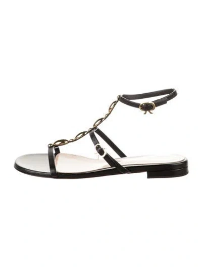 Pre-owned Gianvito Rossi Leather Gladiator Sandals In Black